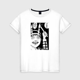 Женская футболка хлопок с принтом Соичи дзюндзи ито в Рязани, 100% хлопок | прямой крой, круглый вырез горловины, длина до линии бедер, слегка спущенное плечо | аниме | дзюндзи ито | манга | соити | соичи