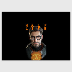 Поздравительная открытка с принтом HALF-LIFE | FREEMAN | ФРИМАН (Z) в Рязани, 100% бумага | плотность бумаги 280 г/м2, матовая, на обратной стороне линовка и место для марки
 | Тематика изображения на принте: aperture laboratories | black mesa | gordon freeman | half life | half life 3 | valve | блэк меса | вэлв | гордон фриман | халф лайф