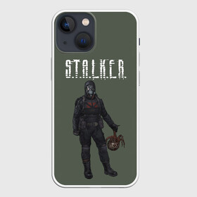 Чехол для iPhone 13 mini с принтом S.T.A.L.K.E.R. | С.Т.А.Л.К.Е.Р (+спина) в Рязани,  |  | chernobyl | pripyat | s.t.a.l.k.e.r. 2 | shadow of chernobyl | stalker | stalker 2 | воля | меченый | припять | свобода | свобода воля | сталкер | сталкер 2 | тени чернобыля | чернобыль