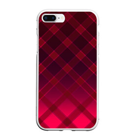 Чехол для iPhone 7Plus/8 Plus матовый с принтом Геометрический абстрактный узо в Рязани, Силикон | Область печати: задняя сторона чехла, без боковых панелей | абстрактный | геометрический | градиентный | клетчатый | красный | красный в клетку | плед | темный красный