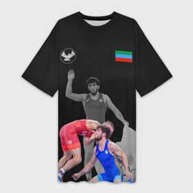 Платье-футболка 3D с принтом Dagestan wrestling (Uguev) в Рязани,  |  | dagestan | freestyle | team | uguev | wrestling | борьба | вольная | дагестан | завур | заур | кавказ | олимпийский | республика | сборная | угуев | федерация | хасавюрт | чемпион