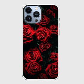Чехол для iPhone 13 Pro Max с принтом РОЗЫ НА ЧЁРНОМ ФОНЕ в Рязани,  |  | аромат | любовь | растения | розы | текстура | цветы | шипы