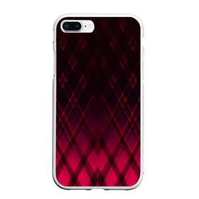 Чехол для iPhone 7Plus/8 Plus матовый с принтом Геометрический градиентный фон в Рязани, Силикон | Область печати: задняя сторона чехла, без боковых панелей | абстрактный | вишневый | геометрический | градиентный | клетка | красный | модный | плед | современный