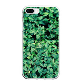 Чехол для iPhone 7Plus/8 Plus матовый с принтом Барвинок  в Рязани, Силикон | Область печати: задняя сторона чехла, без боковых панелей | Тематика изображения на принте: art | ветви. | зелень | листья | натуральное | природа | растение