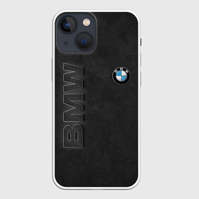 Чехол для iPhone 13 mini с принтом BMW LOGO AND INSCRIPTION в Рязани,  |  | bmw | авто | автомобиль | бмв | логотип | марка | машина | надпись | текстура