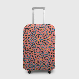 Чехол для чемодана 3D с принтом Леопардовый принт на розовом в Рязани, 86% полиэфир, 14% спандекс | двустороннее нанесение принта, прорези для ручек и колес | абстракция | африканский | леопардовые пятна | леопардовый принт | розовый | сафари