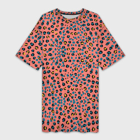 Платье-футболка 3D с принтом Леопардовый принт на розовом в Рязани,  |  | Тематика изображения на принте: абстракция | африканский | леопардовые пятна | леопардовый принт | розовый | сафари