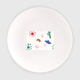 Тарелка с принтом детский рисунок в Рязани, фарфор | диаметр - 210 мм
диаметр для нанесения принта - 120 мм | Тематика изображения на принте: горошек | детский | радуга | рисунок | смайлик | солнышко