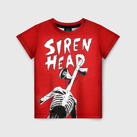 Детская футболка 3D с принтом Red Siren Head в Рязани, 100% гипоаллергенный полиэфир | прямой крой, круглый вырез горловины, длина до линии бедер, чуть спущенное плечо, ткань немного тянется | games | monster | siren head | игры | лес | монстр | сирена | сиреноголовый | страшилка | ужастик | хоррор