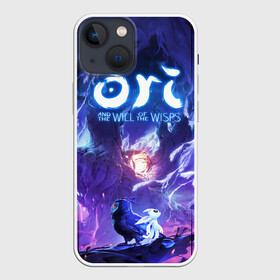 Чехол для iPhone 13 mini с принтом Ори и Ку в Рязани,  |  | adventure | computer game | ku | ori | ori and the will of the wisps | spirit of the forest | дух леса | компьютерная игра | ку | ори | ори и блуждающие огоньки | приключения