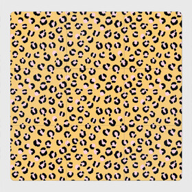 Магнитный плакат 3Х3 с принтом Желтый леопардовый принт в Рязани, Полимерный материал с магнитным слоем | 9 деталей размером 9*9 см | желтый | леопардовый принт | паттерн | пятна | пятнистый | розовый | текстура
