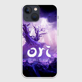 Чехол для iPhone 13 mini с принтом Ori and the Will of the Wisps в Рязани,  |  | adventure | computer game | lightning | ori | ori and the will of the wisps | rain | spirit of the forest | tree | дерево | дождь | дух леса | компьютерная игра | молния | ори | ори и блуждающие огоньки | приключения