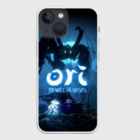 Чехол для iPhone 13 mini с принтом Крик, Ори и Ку в Рязани,  |  | adventure | computer game | ori | ori and the will of the wisps | shriek | spirit of the forest | дух леса | компьютерная игра | крик | ори | ори и блуждающие огоньки | приключения