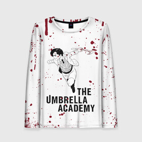 Женский лонгслив 3D с принтом Number 5 | The Umbrella Academy (Z) в Рязани, 100% полиэстер | длинные рукава, круглый вырез горловины, полуприлегающий силуэт | 5 | dark horse comics | netflix | number 5 | the umbrella academy | umbrella | академия амбрелла | комикс | комильфо | номер 5 | реджинальд харгривз | харгривз | хэйзел