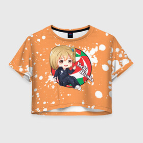 Женская футболка Crop-top 3D с принтом Yachi Hitoka | Haikyu | Волейбол (Z) в Рязани, 100% полиэстер | круглая горловина, длина футболки до линии талии, рукава с отворотами | haikuu | haikyu | haikyuu | yachi hitoka | волейбол | спортивная манга | хайку | хайкю