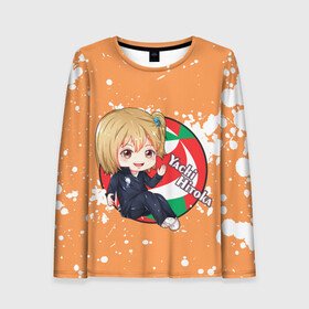 Женский лонгслив 3D с принтом Yachi Hitoka | Haikyu | Волейбол (Z) в Рязани, 100% полиэстер | длинные рукава, круглый вырез горловины, полуприлегающий силуэт | haikuu | haikyu | haikyuu | yachi hitoka | волейбол | спортивная манга | хайку | хайкю