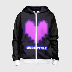 Детская толстовка 3D на молнии с принтом UNDERTALE PURPLE HEART в Рязани, 100% полиэстер |  манжеты и пояс оформлены широкой мягкой резинкой, двухслойный капюшон со шнурком для регулировки, спереди карманы и застежка-молния
 | sans | undertale | андертале | андертейл | игра | подземная история | подземная сказка | санс | сердце | ундертале