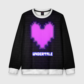 Детский свитшот 3D с принтом UNDERTALE PURPLE HEART в Рязани, 100% полиэстер | свободная посадка, прямой крой, мягкая тканевая резинка на рукавах и понизу свитшота | sans | undertale | андертале | андертейл | игра | подземная история | подземная сказка | санс | сердце | ундертале