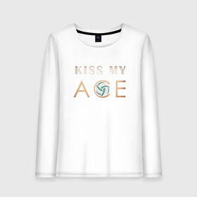 Женский лонгслив хлопок с принтом Kiss My Ace в Рязани, 100% хлопок |  | ball | beach | game | sport | volley | volleyball | волейбол | волейболист | волейболистка | гол | игра | игрок | мяч | площадка | пляж | пляжный | победа | сетка | спорт | тренер | чемпион