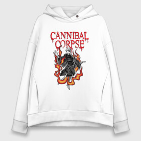 Женское худи Oversize хлопок с принтом Cannibal Corpse | Труп Каннибала (Z) в Рязани, френч-терри — 70% хлопок, 30% полиэстер. Мягкий теплый начес внутри —100% хлопок | боковые карманы, эластичные манжеты и нижняя кромка, капюшон на магнитной кнопке | cannibal | cannibal corpse | corpse | death metal | deathgrind | алекс уэбстер | брутальный дэт метал | дэт метал | дэтграйнд | пол мазуркевич | роб барретт | труп каннибала