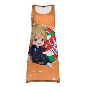 Платье-майка 3D с принтом Yachi Hitoka | Haikyu | Волейбол (Z) в Рязани, 100% полиэстер | полуприлегающий силуэт, широкие бретели, круглый вырез горловины, удлиненный подол сзади. | haikuu | haikyu | haikyuu | yachi hitoka | волейбол | сёё | сёё хината | спортивная манга | хайку | хайкю | хината