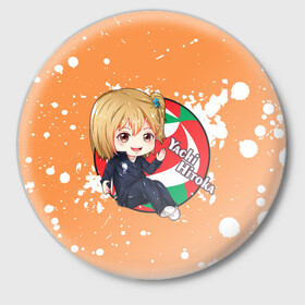 Значок с принтом Yachi Hitoka | Haikyu | Волейбол (Z) в Рязани,  металл | круглая форма, металлическая застежка в виде булавки | Тематика изображения на принте: haikuu | haikyu | haikyuu | yachi hitoka | волейбол | сёё | сёё хината | спортивная манга | хайку | хайкю | хината