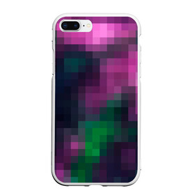 Чехол для iPhone 7Plus/8 Plus матовый с принтом Разноцветный геометрический уз в Рязани, Силикон | Область печати: задняя сторона чехла, без боковых панелей | абстрактный | геометрический | зеленый | квадраты | клетка | клетчатый узор | молодежный | сиреневый | фиолетовый