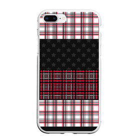 Чехол для iPhone 7Plus/8 Plus матовый с принтом Комбинированный красно-серый  в Рязани, Силикон | Область печати: задняя сторона чехла, без боковых панелей | клетка | комбинированный | красный и черный | креативный | плед | полосы | узор в клетку | шотландка
