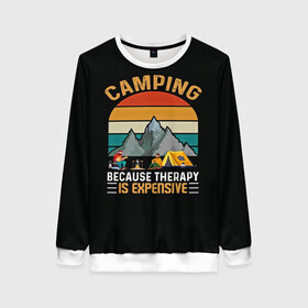 Женский свитшот 3D с принтом Camping в Рязани, 100% полиэстер с мягким внутренним слоем | круглый вырез горловины, мягкая резинка на манжетах и поясе, свободная посадка по фигуре | camp | camping | retro | travel | винтаж | интроверт | кемпинг | отдых | отпуск | приключение | ретро | социопат | туризм | турист | туристические | юмор