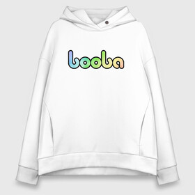 Женское худи Oversize хлопок с принтом BOOBA LOGO | БУБА ЛОГО (Z) в Рязани, френч-терри — 70% хлопок, 30% полиэстер. Мягкий теплый начес внутри —100% хлопок | боковые карманы, эластичные манжеты и нижняя кромка, капюшон на магнитной кнопке | baby | booba | buba | gnom | logo | буба | гном | гномик | детям | для ребенка | лого | логотип | мультик | ребенку