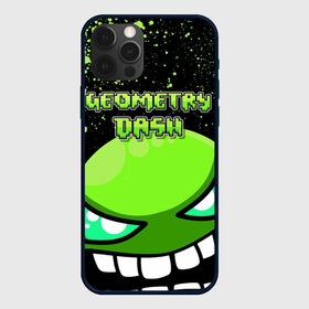 Чехол для iPhone 12 Pro с принтом Geometry Dash (Green) в Рязани, силикон | область печати: задняя сторона чехла, без боковых панелей | Тематика изображения на принте: dash | geometry | geometry dash | геометри десш | квадрат | мобильная игра | шеометри даш