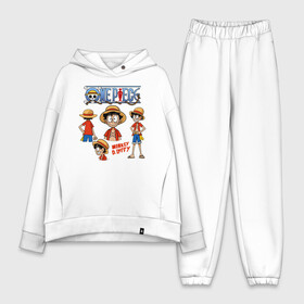 Женский костюм хлопок Oversize с принтом One Piece Monkey D. Luffy в Рязани,  |  | anime | manga | monkey d. luffy | one piece | аниме | большой куш | ван пис | вон пис | капитан | король пиратов | луси | луфи | луффи | луффи но уми | луффи таро | манга | манки д. луффи | мугивара | пират | пятый император