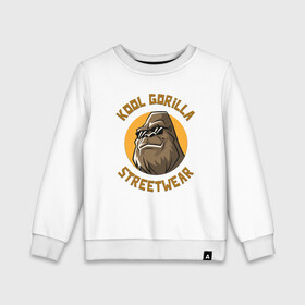 Детский свитшот хлопок с принтом Koll Gorilla Streetwear в Рязани, 100% хлопок | круглый вырез горловины, эластичные манжеты, пояс и воротник | Тематика изображения на принте: gorilla | koll gorilla | streetwear | горилла | обезьяна