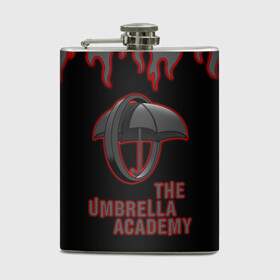 Фляга с принтом The Umbrella Academy | Академи в Рязани, металлический корпус | емкость 0,22 л, размер 125 х 94 мм. Виниловая наклейка запечатывается полностью | Тематика изображения на принте: dark horse comics | the umbrella academy | umbrella | академия амбрелла | комикс | комильфо