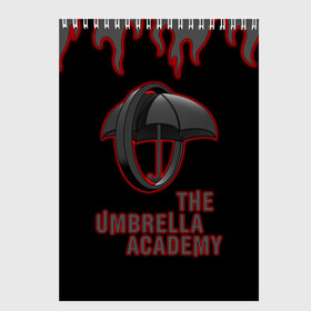 Скетчбук с принтом The Umbrella Academy | Академи в Рязани, 100% бумага
 | 48 листов, плотность листов — 100 г/м2, плотность картонной обложки — 250 г/м2. Листы скреплены сверху удобной пружинной спиралью | dark horse comics | the umbrella academy | umbrella | академия амбрелла | комикс | комильфо