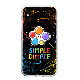 Чехол для iPhone XS Max матовый с принтом SIMPLE DIMPLE ИГРУШКА в Рязани, Силикон | Область печати: задняя сторона чехла, без боковых панелей | pop it | popit | антистресс | игрушка | поп ит | попит | пузырчатая плёнка | пупырка | симпл димпл | симплдимпл