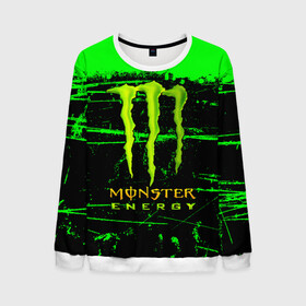 Мужской свитшот 3D с принтом MONSTER ENERGY NEON LOGO в Рязани, 100% полиэстер с мягким внутренним слоем | круглый вырез горловины, мягкая резинка на манжетах и поясе, свободная посадка по фигуре | Тематика изображения на принте: monster | monster energy | монстер | монстер енерджи | монстер енэрджи | монстер энерджи | неон | энергетик | энергетический напиток