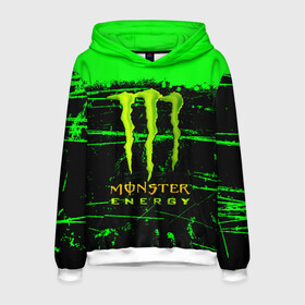 Мужская толстовка 3D с принтом MONSTER ENERGY NEON LOGO в Рязани, 100% полиэстер | двухслойный капюшон со шнурком для регулировки, мягкие манжеты на рукавах и по низу толстовки, спереди карман-кенгуру с мягким внутренним слоем. | Тематика изображения на принте: monster | monster energy | монстер | монстер енерджи | монстер енэрджи | монстер энерджи | неон | энергетик | энергетический напиток