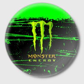 Значок с принтом MONSTER ENERGY NEON LOGO в Рязани,  металл | круглая форма, металлическая застежка в виде булавки | Тематика изображения на принте: monster | monster energy | монстер | монстер енерджи | монстер енэрджи | монстер энерджи | неон | энергетик | энергетический напиток