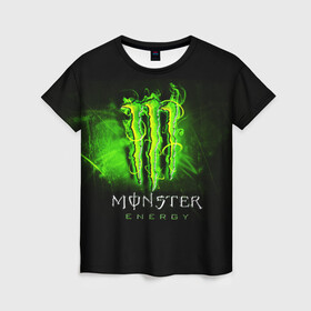 Женская футболка 3D с принтом MONSTER ENERGY NEON | НЕОН в Рязани, 100% полиэфир ( синтетическое хлопкоподобное полотно) | прямой крой, круглый вырез горловины, длина до линии бедер | monster | monster energy | монстер | монстер енерджи | монстер енэрджи | монстер энерджи | неон | энергетик | энергетический напиток