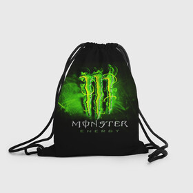 Рюкзак-мешок 3D с принтом MONSTER ENERGY NEON | НЕОН в Рязани, 100% полиэстер | плотность ткани — 200 г/м2, размер — 35 х 45 см; лямки — толстые шнурки, застежка на шнуровке, без карманов и подкладки | monster | monster energy | монстер | монстер енерджи | монстер енэрджи | монстер энерджи | неон | энергетик | энергетический напиток