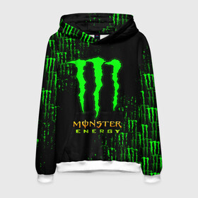 Мужская толстовка 3D с принтом MONSTER ENERGY NEON | МОНСТЕР в Рязани, 100% полиэстер | двухслойный капюшон со шнурком для регулировки, мягкие манжеты на рукавах и по низу толстовки, спереди карман-кенгуру с мягким внутренним слоем. | Тематика изображения на принте: monster | monster energy | монстер | монстер енерджи | монстер енэрджи | монстер энерджи | неон | энергетик | энергетический напиток