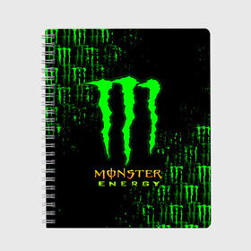 Тетрадь с принтом MONSTER ENERGY NEON | МОНСТЕР в Рязани, 100% бумага | 48 листов, плотность листов — 60 г/м2, плотность картонной обложки — 250 г/м2. Листы скреплены сбоку удобной пружинной спиралью. Уголки страниц и обложки скругленные. Цвет линий — светло-серый
 | monster | monster energy | монстер | монстер енерджи | монстер енэрджи | монстер энерджи | неон | энергетик | энергетический напиток