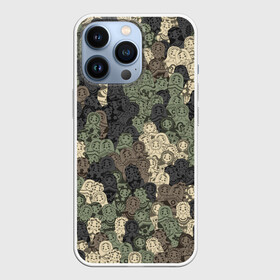 Чехол для iPhone 13 Pro с принтом Камуфляж из матрёшек в Рязани,  |  | matryoshka | камуфляж | матрешка | милитари | паттерн | россия | русский | славянский | хаки