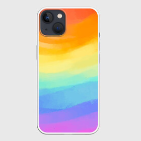 Чехол для iPhone 13 с принтом РАДУЖНЫЕ ВОЛНЫ | RAINBOW WAVES (Z) в Рязани,  |  | color | paint | rainbow | rainbow waves | waves | волны | краска | радуга | радужная | радужные волны | цветная | яркая