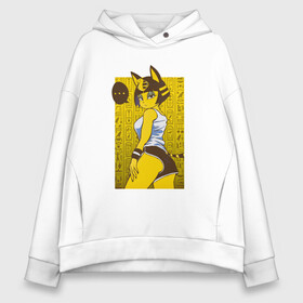 Женское худи Oversize хлопок с принтом ankha waifu в Рязани, френч-терри — 70% хлопок, 30% полиэстер. Мягкий теплый начес внутри —100% хлопок | боковые карманы, эластичные манжеты и нижняя кромка, капюшон на магнитной кнопке | animal crossing | ankha | ankha waifu | furry | game | waifu | анка | фурри