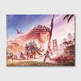 Альбом для рисования с принтом Элой Horizon Forbidden West DE в Рязани, 100% бумага
 | матовая бумага, плотность 200 мг. | Тематика изображения на принте: aloy | bow | dinosaur | games | horizon forbidden west | hunt | nextgen | playstation 5 | ps5 | robot | zero dawn | горизонт | динозавр | запретный запад | игры | лук | некстген | нулевой рассвет | охота | плейстейшен 5 | пс5 | робот | элой