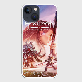 Чехол для iPhone 13 mini с принтом Элой Horizon Forbidden West DE в Рязани,  |  | aloy | bow | dinosaur | games | horizon forbidden west | hunt | nextgen | playstation 5 | ps5 | robot | zero dawn | горизонт | динозавр | запретный запад | игры | лук | некстген | нулевой рассвет | охота | плейстейшен 5 | пс5 | робот | элой