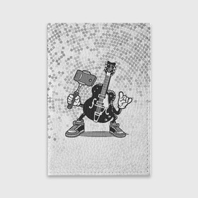 Обложка для паспорта матовая кожа с принтом Гитара сэлфи в Рязани, натуральная матовая кожа | размер 19,3 х 13,7 см; прозрачные пластиковые крепления | Тематика изображения на принте: peace | selfi | гитара | мир | рок | рокер | сэлфи | фотка | электрогитара