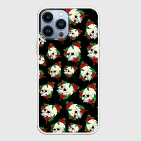 Чехол для iPhone 13 Pro Max с принтом Черепа и розы   Skull and Roses в Рязани,  |  | Тематика изображения на принте: death | gothic | halloween | horror | roses | skeleton | skillet | skull | готика | готические | жуткий | кости | красные розы | листья | скелет | хеллоуин | хоррор | хэллоуин | цветы | череп | черепа в розах | черепа и розы | черепа с